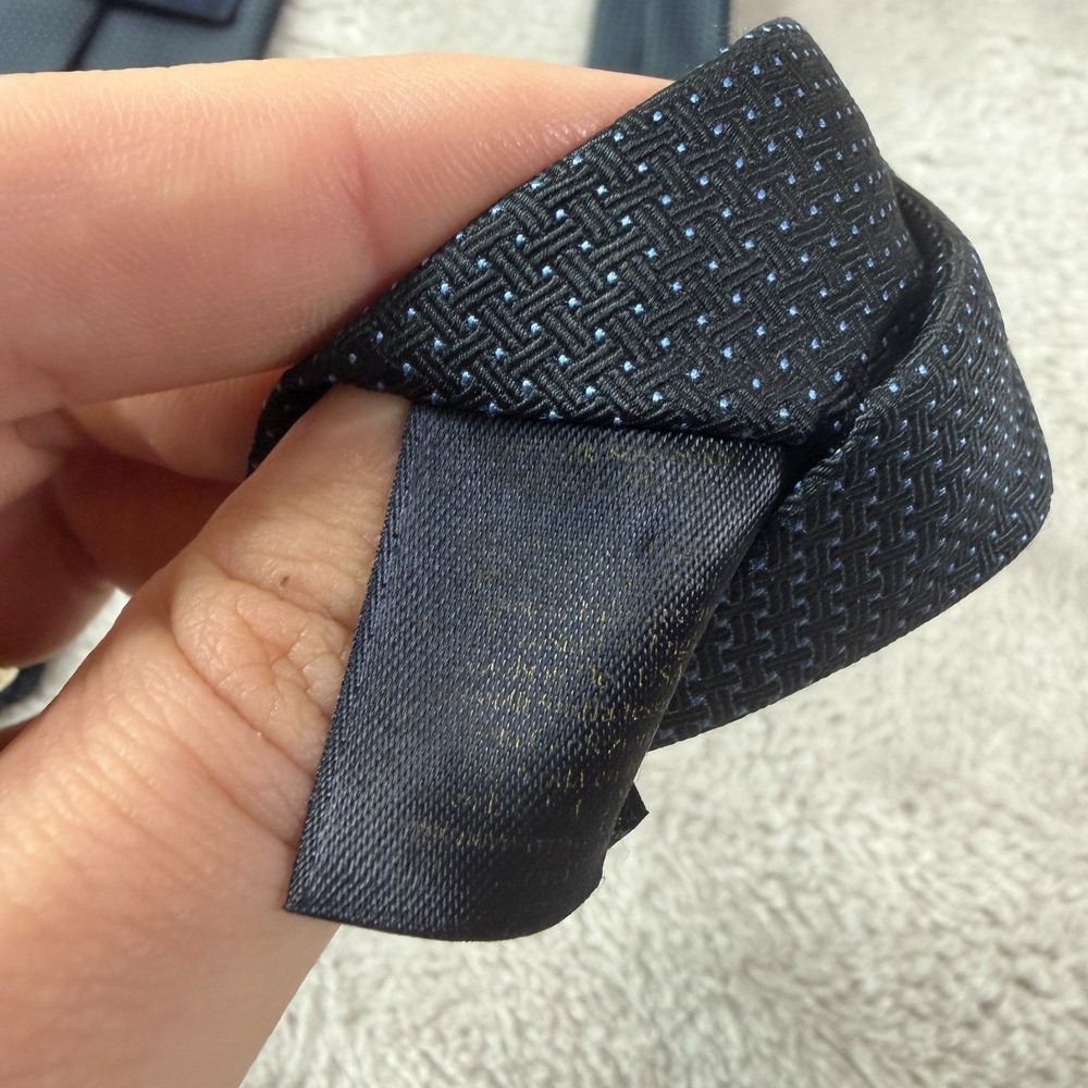 Brooks Brothers Mens Necktie Navy Blue Polka Dot 58x3.5 Classic Silk Office Tie - Picture 4 of 7